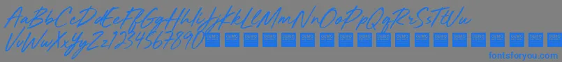 MightyRiverDemo-Schriftart – Blaue Schriften auf grauem Hintergrund