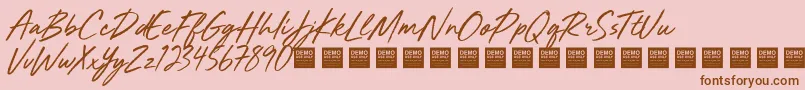 MightyRiverDemo Font – Brown Fonts on Pink Background