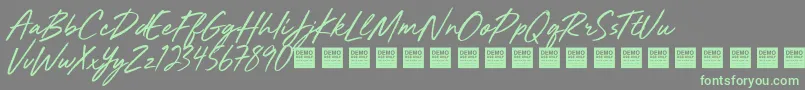 MightyRiverDemo-Schriftart – Grüne Schriften auf grauem Hintergrund