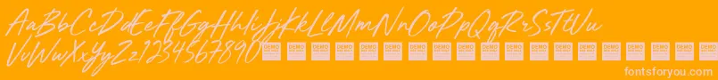 MightyRiverDemo Font – Pink Fonts on Orange Background