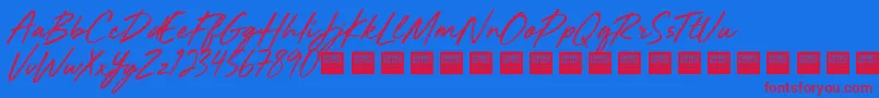 MightyRiverDemo Font – Red Fonts on Blue Background