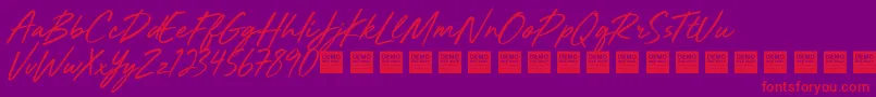 MightyRiverDemo Font – Red Fonts on Purple Background