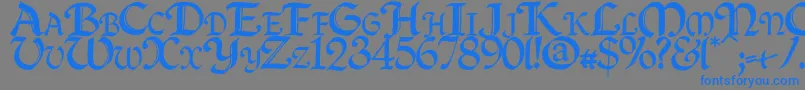 Quillcapitals-Schriftart – Blaue Schriften auf grauem Hintergrund