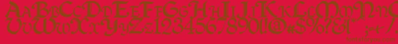 Fonte Quillcapitals – fontes marrons em um fundo vermelho