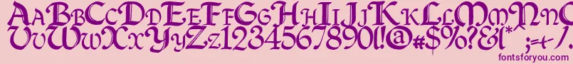 Quillcapitals Font – Purple Fonts on Pink Background