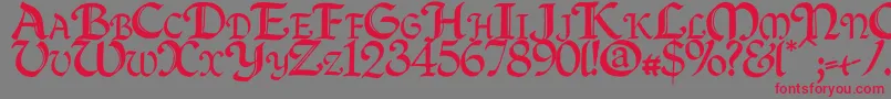 Quillcapitals Font – Red Fonts on Gray Background