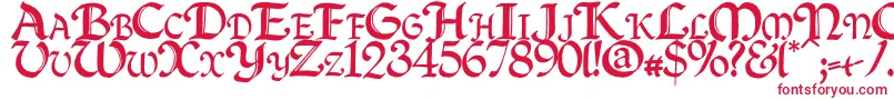 Czcionka Quillcapitals – czerwone czcionki na białym tle