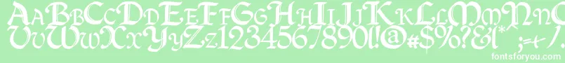 Quillcapitals Font – White Fonts on Green Background