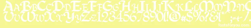 Quillcapitals Font – White Fonts on Yellow Background