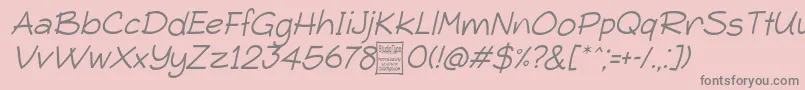 TypoComicaLightItalicDemo-Schriftart – Graue Schriften auf rosa Hintergrund