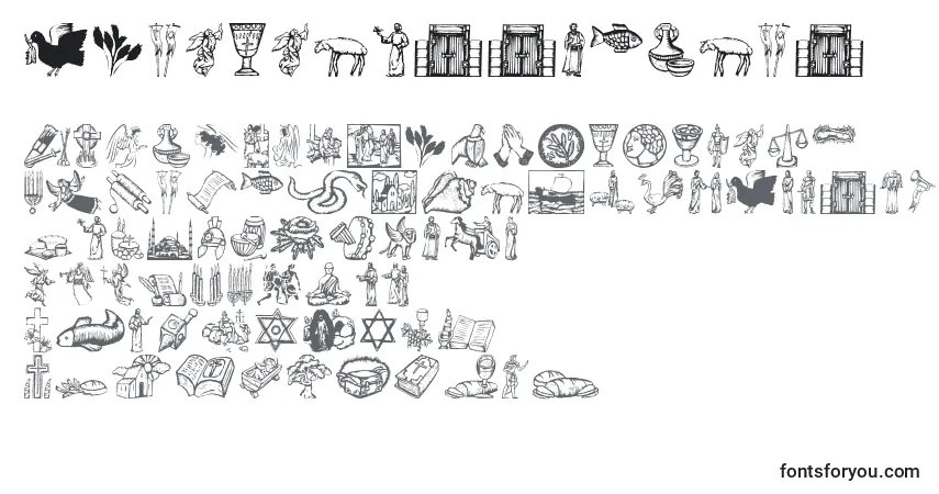 Schriftart Religioussymbols – Alphabet, Zahlen, spezielle Symbole
