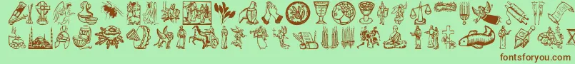 Religioussymbols Font – Brown Fonts on Green Background