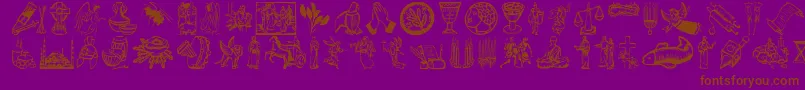Religioussymbols Font – Brown Fonts on Purple Background