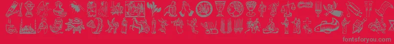 Religioussymbols Font – Gray Fonts on Red Background