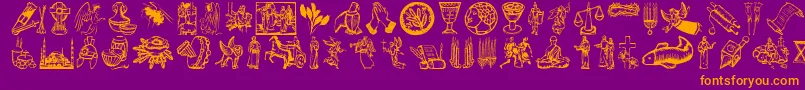 Religioussymbols Font – Orange Fonts on Purple Background