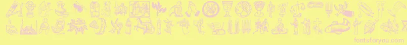 Religioussymbols Font – Pink Fonts on Yellow Background