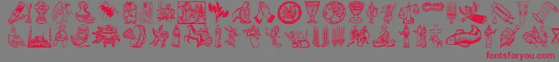 Police Religioussymbols – polices rouges sur fond gris