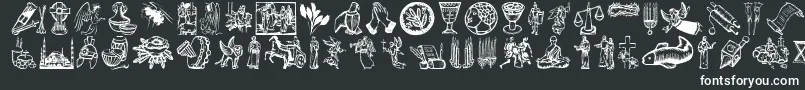 Religioussymbols-fontti – valkoiset fontit