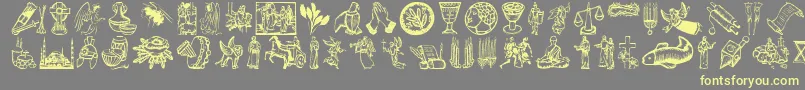 More about Religioussymbols Font Religioussymbols Font – Yellow Fonts on Gray Background