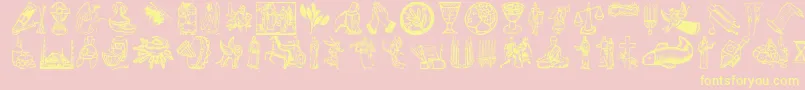 fuente Religioussymbols – Fuentes Amarillas Sobre Fondo Rosa