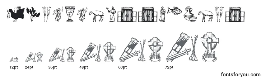 Größen der Schriftart Religioussymbols