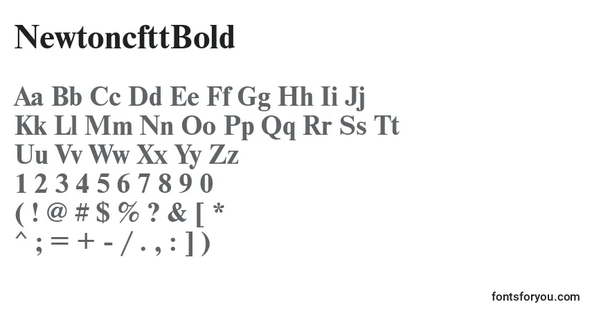 Czcionka NewtoncfttBold – alfabet, cyfry, specjalne znaki