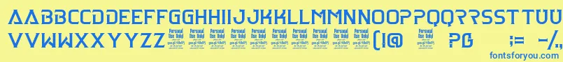 ClarraphPersonalUse Font – Blue Fonts on Yellow Background