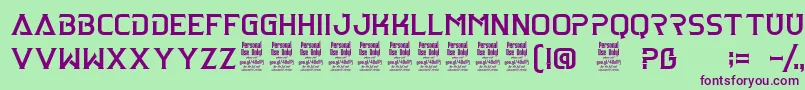 ClarraphPersonalUse Font – Purple Fonts on Green Background