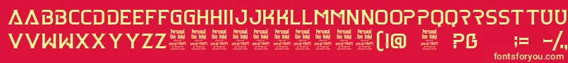 ClarraphPersonalUse Font – Yellow Fonts on Red Background