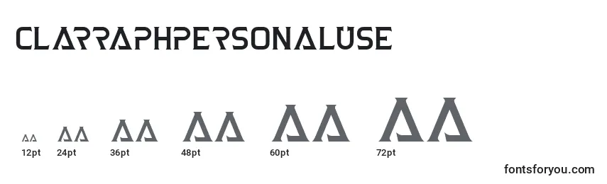 ClarraphPersonalUse Font Sizes