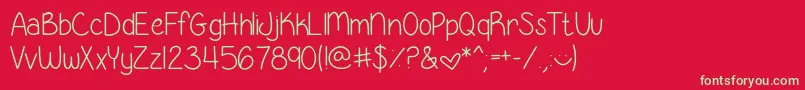 GeorgiaBelleSkinny Font – Green Fonts on Red Background