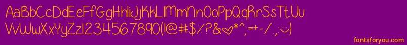 GeorgiaBelleSkinny Font – Orange Fonts on Purple Background