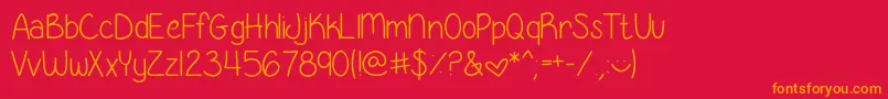 GeorgiaBelleSkinny Font – Orange Fonts on Red Background