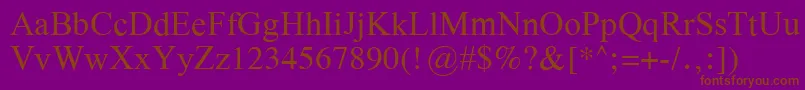 GalatiaSil-fontti – ruskeat fontit violetilla taustalla