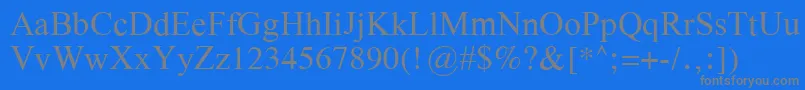 GalatiaSil-fontti – harmaat kirjasimet sinisellä taustalla