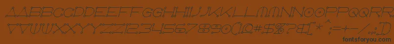 AnglocelestialItalic-Schriftart – Schwarze Schriften auf braunem Hintergrund