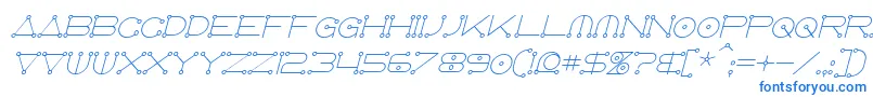 Czcionka AnglocelestialItalic – niebieskie czcionki