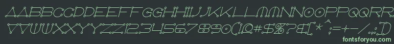 Шрифт AnglocelestialItalic – зелёные шрифты на чёрном фоне