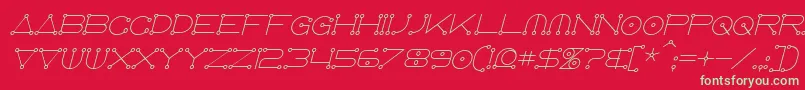 AnglocelestialItalic Font – Green Fonts on Red Background