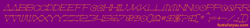 fuente AnglocelestialItalic – Fuentes Naranjas Sobre Fondo Morado