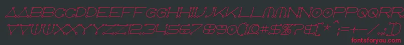 AnglocelestialItalic-Schriftart – Rote Schriften auf schwarzem Hintergrund