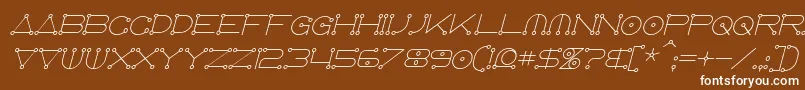 フォントAnglocelestialItalic – 茶色の背景に白い文字