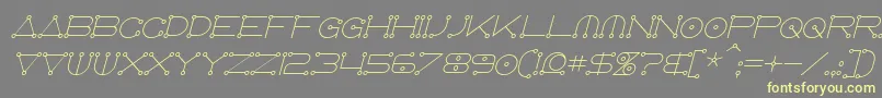 AnglocelestialItalic-fontti – keltaiset fontit harmaalla taustalla