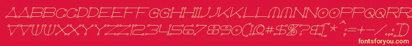 fuente AnglocelestialItalic – Fuentes Amarillas Sobre Fondo Rojo