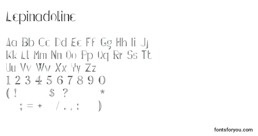 Schriftart Lepinadoline – Alphabet, Zahlen, spezielle Symbole