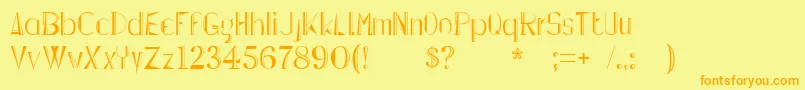 Lepinadoline Font – Orange Fonts on Yellow Background