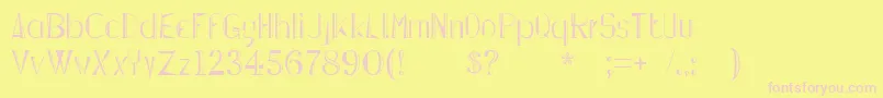 Lepinadoline Font – Pink Fonts on Yellow Background