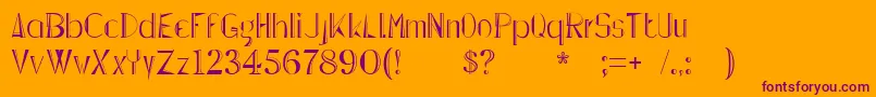 Lepinadoline Font – Purple Fonts on Orange Background