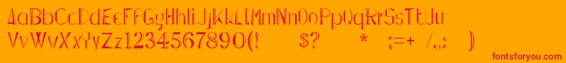 Lepinadoline Font – Red Fonts on Orange Background