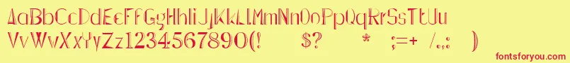 Lepinadoline Font – Red Fonts on Yellow Background